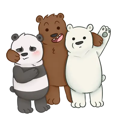 Buy We Bare Bears Characters, Iron On T Shirt Transfer. Choose Image And Size • 2.92£