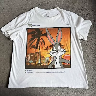 Buy Looney Tunes Bugs Bunny White Short Sleeve Instagram Tshirt Size Mens 2XL XXL • 11.99£