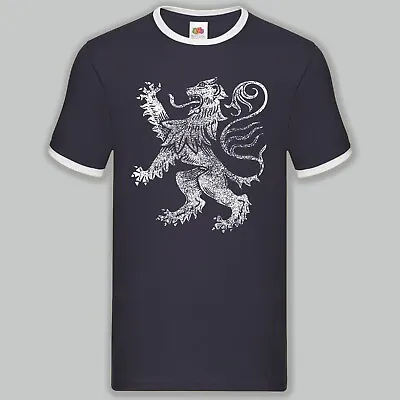 Buy Scottish Lion Print Ringer T-Shirt Birthday Gift Scotland Home Nations • 17.99£
