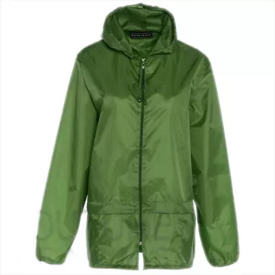 Buy Unisex Rain Jacket Cagoul Kagool Pac A Mac Showerproof Hood Festival Jacket Coat • 8.95£