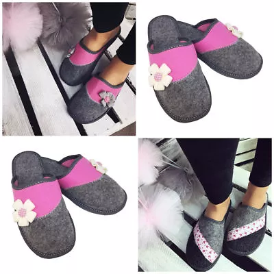 Buy Women's ECO FELT WOOL Slippers House Shoe Size 3 4 5 6 7 8  Thick Sole (30-31) • 9.49£