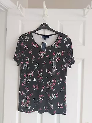 Buy Bnwtgs Ladies Black Floral T-shirt Size S From Karen Scott • 12£