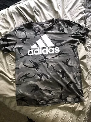 Buy Adidas Grey Camouflage Men’s T-shirt Size M • 10£