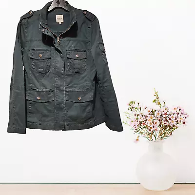 Buy Kensie Jean Jacket Womens Size M Dark Green Zip Up /Snap Buttons Casual Utility • 18.90£
