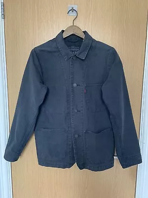 Buy Levi’s Mens Denim Coat Overcoat Jacket Dark Grey Charcoal - (S) Small • 75£