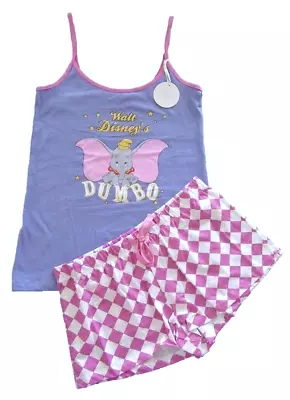 Buy Ladies Cami Pyjamas DISNEY DUMBO UK 10/12 Women Summer Vest Shorts Primark • 8.99£