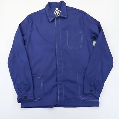 Buy VINTAGE French EU Worker CHORE Work Shirt Jacket Deadstock SZ SMALL (M346) • 25.95£