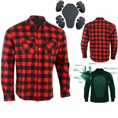 Buy Australian Bikers Gear Mens Motorcycle Motorbike Flannel Shirt Lined With Kevlar • 69£