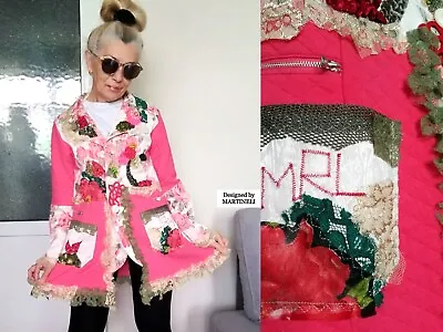 Buy Pink Floral Jacket S Embroidered Boho Jacket Dress Casual  Jacket Gypsy Coat • 192.94£