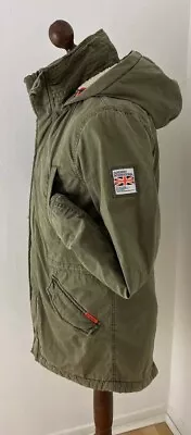 Buy Fishtail Parka Green Military By Superdry Mod  M 21” P2P Rookie Sherpa Lined • 44.99£