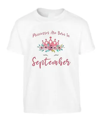 Buy Princess Born In September Kids Children's T-Shirt Girls Birthday Gift Unicorn  • 7.95£