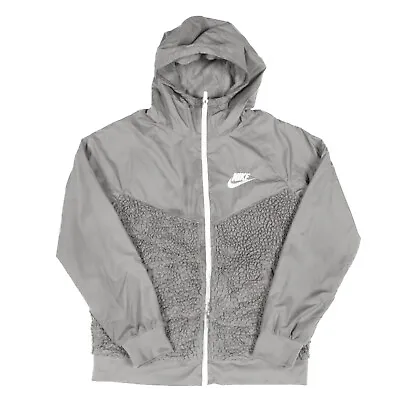Buy NIKE Sherpa Fleece Hoodie Jacket | Medium | Coat Hooded Teddy Borg Vintage AC217 • 15.39£