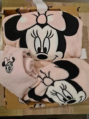 Buy Disney MINNIE MOUSE Ladies Cosy Fleece Pyjamas & Socks Boxed Women PJs XS 6-8 • 30£