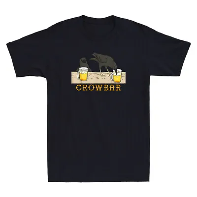 Buy Crow Bar Funny Bird Drinking Beer Graphic Vintage Men's Short Sleeve T-Shirt Tee • 14.99£