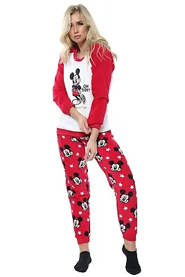 Buy Ladies Ex Store Pjs Womens Pyjama Set Night Loungewear Warm Winter Mickey Mouse • 11.95£