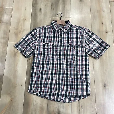 Buy Carhartt Boys Multicolor Plaid Relaxed Fit Short Sleeve Button-Up Shirt Size M • 10.13£