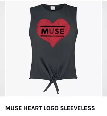 Buy Amplified The Muse Sleeveless Cotton Black Grey Music Tee Top Small • 15£