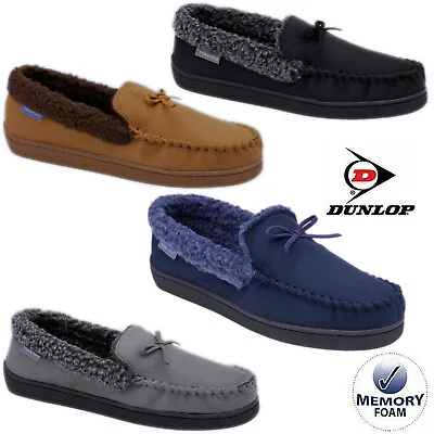 Buy Mens Moccasins Slippers Loafers Memory Foam Sheepskin Fur Lined Winter Shoes Siz • 11.90£