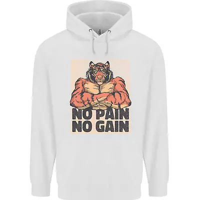 Buy Gym Tiger No Pain No Gain Training Top Childrens Kids Hoodie • 17.99£