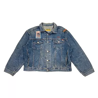 Buy Invicta Embroidered Patches Denim Jean Jacket | Vintage 90s Designer Blue VTG • 33.19£