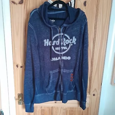 Buy Hard Rock Cafe Hoodie Y2K Zip Orlando Spellout Sweatshirt Navy Unisex Medium • 24.99£