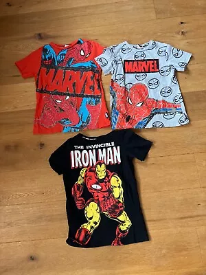 Buy Boys T-shirts 2X SpiderMan T-shirts 7-8 Years & 1X Iron Man T-shirt 8 Years • 5£