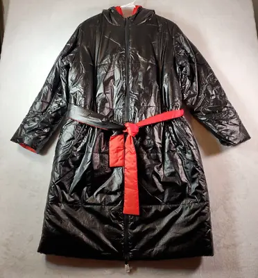 Buy G By Giuliana Puffer Coat Womens Large Black Red Reversible Hooded Full Zipper • 25.84£
