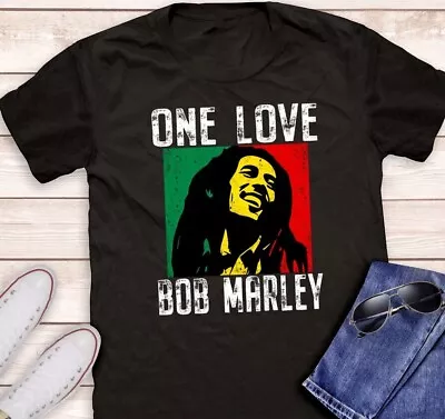Buy T-Shirt ONE LOVE Reggae Music Lover Jamaican Pride Men Women Bob Marley Shirt • 7.99£