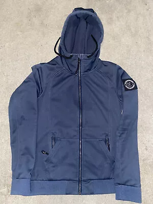 Buy Size UK 10 Superdry Navy Fleece-Lined Hooded Jacket • 31£