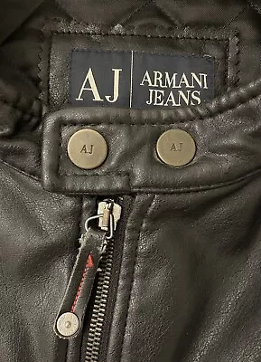 Buy Armani Jeans Men’s Leather Jacket • 140£