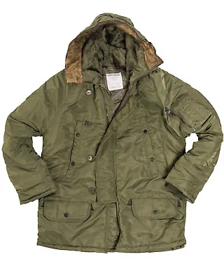 Buy Olive N3B Parka US Military Style Long Hooded Polar Jacket Cold Weather Coat • 62.99£