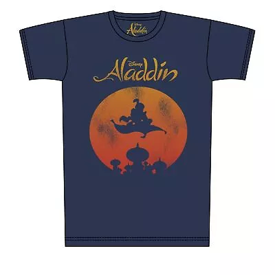Buy Aladdin Mens Magic Carpet Distressed Print T-Shirt NS5223 • 14.15£