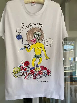 Buy Supreme Medium Daniel Johnston Kill Em All White T Shirt 2020 • 35£
