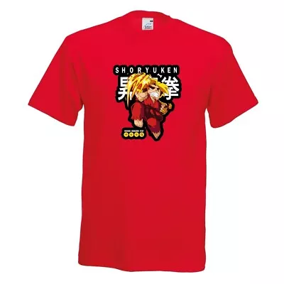 Buy  CHIBI SHORYUKEN - Street Fighter T-Shirt RED -Size  Medium • 13£