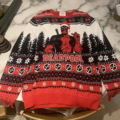 Buy Primark Marvel Deadpool Christmas Jumper Size XL Xmas Gift • 11.77£