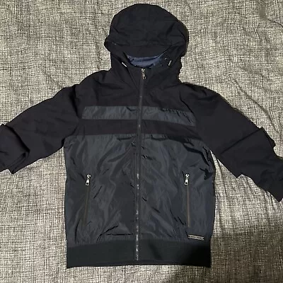 Buy ZARA Navy Blue Hooded Jacket Mens Large • 19.99£