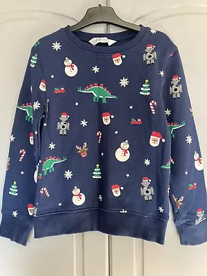 Buy Christmas Sweatshirt Jumper H&M 6-8 Years Dinosaur Robot Snowflake Candy Cane  • 8.50£