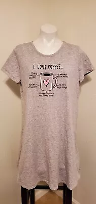 Buy Secret Treasures Womens Night Gown Sleep T-Shirt Pajamas I Love Coffee L-XL  • 3.99£