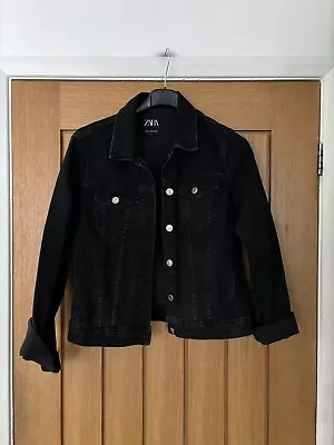 Buy Ladies Zara Charcoal Denim Jacket Size M 10-12 • 7.99£