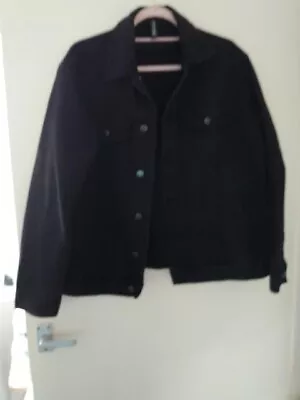 Buy Ladies Denim Jacket PrettyLittleThing Size 4 Button Front Long Sleeve Black... • 20£