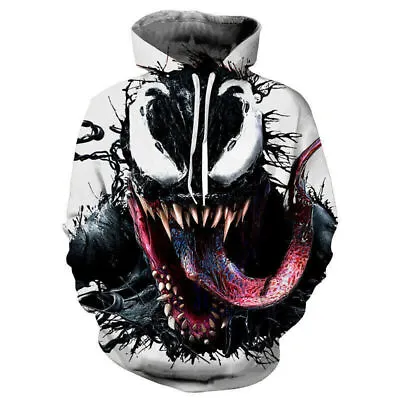 Buy Venom Hoodie 3D Print Sweatshirt Hooded Pullover Coat Men Casual Jacket Sweater • 23£