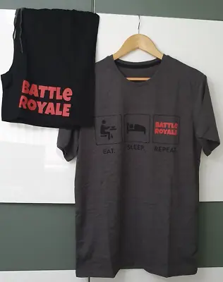 Buy Battle Royale Mens Pyjamas Loungers T-Shirt & Shorts XXL • 14.95£