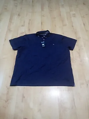Buy Mish Mash DRK Men's Harrow Polo Collared T Shirt Size 4XL Navy Blue • 34.99£