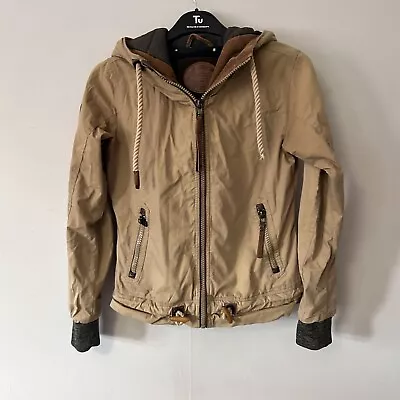 Buy Brave New World Mens S Beige Brown Windbreaker Hooded Coat Jacket • 16.99£