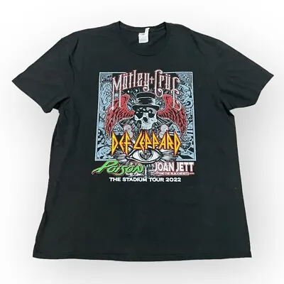 Buy Motley Crue Shirt XL Black Def Leppard Poison Joan Jett Stadium Tour 2022 • 29.99£