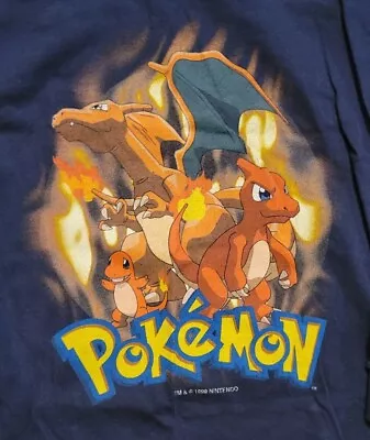 Buy Vintage 1999 Nintendo Pokémon Charmander Charizard Promo T Shirt • 145.07£