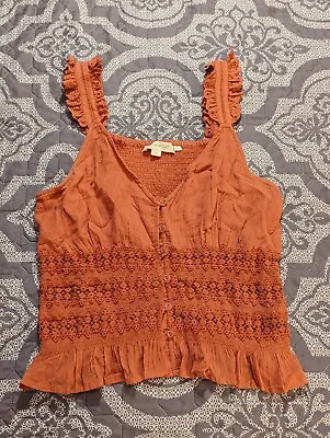 Buy Anthropologie Forever That Girl Ruffled Sleeve Scoop Neck Tank Top Size XS • 26.46£