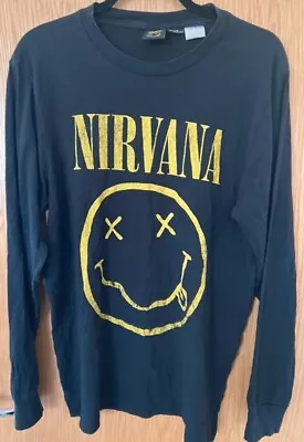 Buy Nirvana Long Sleeve T Shirt Grunge Rock Band Merch Tee Size Large Kurt Cobain • 14.50£