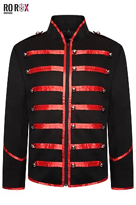 Buy Men's MCR Military Black Parade Jacket - Goth Punk Emo Long Sleeve Drummer Coat • 36£