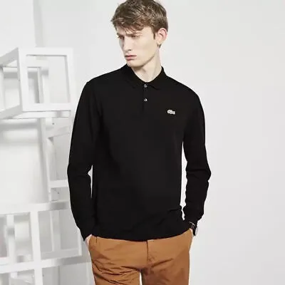 Buy Men's Lacoste2 Mesh Poloshirt Classic Fit Button Down Long Sleeve T-shirt Top • 24.99£